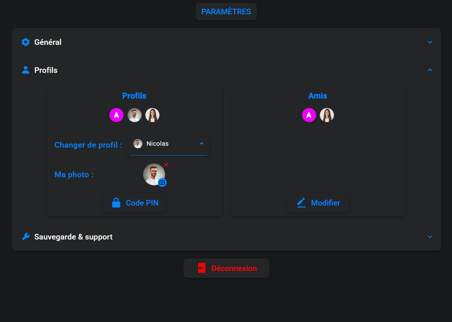 Paramètres d’affichage, de thème et de notifications